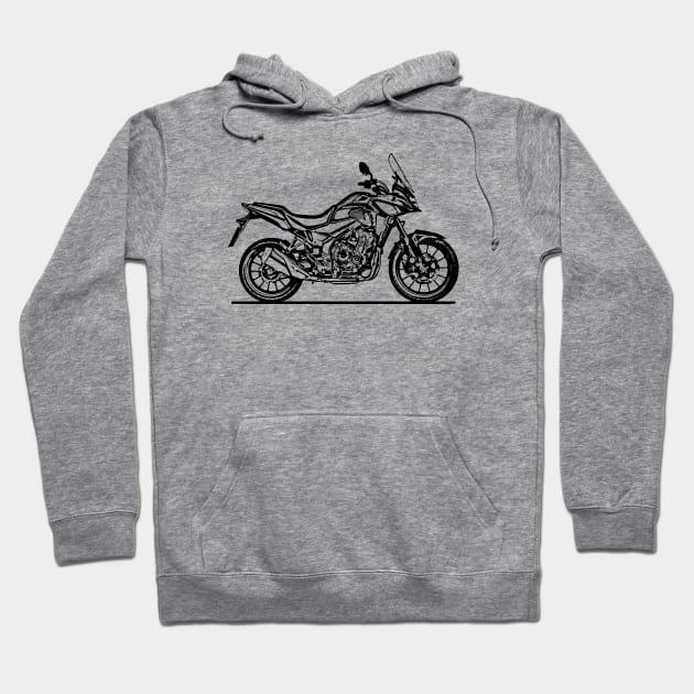 CB500X Motorcycle Sketch Art Hoodie by DemangDesign